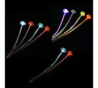 10 pinzas de extensión de pelo de fibra con luz LED, multicolor, intermitentes, para festivales, fiestas, para mujeres y niñas