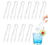 10 Pinzas de Hielo Transparentes, Mini Pinzas de Plástico para Buffet, Ensalada, Galletas y Barbacoa, Utensilios de Servicio Reutilizables de 16 cm para Cocina y Fiestas