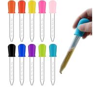 10 Pipetas Cuentagotas, Pipeta Cuentagotas Dispensador, Gotero Líquido Pipetas de Silicona, Alimentador de Medicamentos Tipo Cuentagotas, para Gomitas de Chocolate y Caramelo (5 ML)