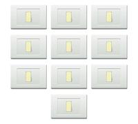 10 placas, 1 módulo/plaza, compatible con BTicino Magic, blanco y blanco, placa cuadrada, rectangular, plástico de alta calidad, 100% compatible con soportes y módulos originales