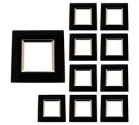 10 placas cuadradas de cristal templado, 2 módulos/plazas, compatible con Bticino Living Light, color negro, serie MBL, para caja 502