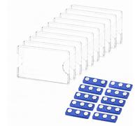 10 placas magnéticas para nombre para ropa, 75 x 30 mm, acrílico transparente con imanes de neodimio de 3 puntos para oficina, escuela, conferencias