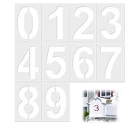 10 plantillas de números grandes, longitud de 22,86 cm, plantillas de números de plástico, reutilizables, para marcar aparcamientos de garajes, números de casa, buzones, direcciones, trabajos de