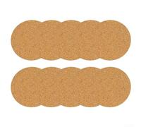 10 platillos de corcho natural con respaldo de goma de agarre, diseñados para su uso debajo de plantas en macetas de diferentes tamaños (300 x 4,3 mm)