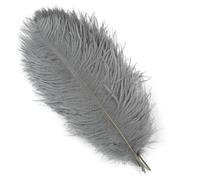 10 plumas de avestruz amarillas de 15-60 cm para bodas, fiestas, decoración del hogar, centro de mesa de plumas de avestruz naturales, manualidades decorativas, gris, 15-20 cm (6-8 pulgada