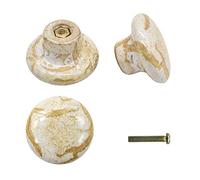 10 pomos de cerámica de 3 cm para puerta, gabinete y tiradores cajones con acabado de mármol, para armarios, armario, cajón, aparador, cofre
