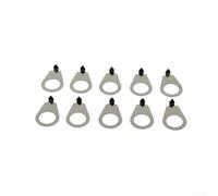 10 pomos de guitarra con arandelas indicadoras de placa de puntero para guitarra eléctrica Gibson LP, marcadores de posición de metal para ollas de 9,5 mm, tono plateado y dorado, 22 x 14 mm (plateado