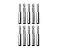 10 Portabrocas Magnéticos 1/4 Pulgada Hexágono 60 mm con Sistema de Cambio Rápido, Extensión para Atornilladora y Taladro Eléctrico, Accesorios para Herramientas