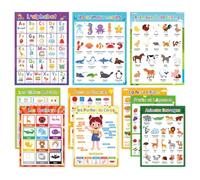 10 pósteres laminados de enseñanza de idiomas, gráficos educativos para pared de aula para profesores y estudiantes, suministros escolares en casa