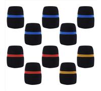 10 protectores de espuma para micrófono de escenario de mano, color negro