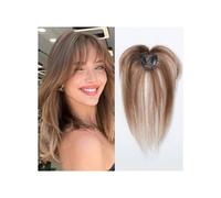 10 pulgadas Remy pelo humano con flequillo postizo, flequillo 3D para cabello fino de mujer añade volumen al cabello (marrón claro)