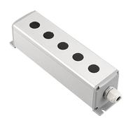 10 pulsadores de aluminio metálicos for control industrial del hogar, caja de interruptores de 16 mm, 19 mm, 22 mm, 1/2/3/4/5/6 orificios, 45 x 45 mm, 45 x 65 mm.(5Hole,19mm 45x45mm)