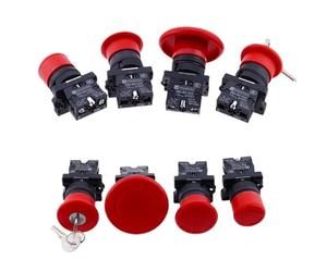 10 pulsadores de emergencia de 22 mm con forma de hongo rojo XB2-ES442 ES542 ES642 BS142, autobloqueantes, 600 V, 10 A(XB2-ES542)