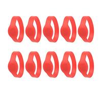 10 Pulseras RFID, Pulsera RFID de 125 Khz, Pulsera RFID de Silicona, IP68, Resistente Al Agua, Tarjeta de Identificación, Tarjeta de Sauna, Pulsera de Control de Acceso para Hotel, Piscina,(rojo)
