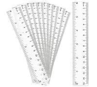 10 puñados Regla de plástico transparente, regla recta de 6 pulgadas, regla de plástico transparente inastillable, kit de regla de plástico transparente, herramienta de medición para estudiantes