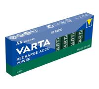 10 AA VARTA RECHARGE ACCU POWER BATTERIES 2100mAh NiMH 1.2V HR6 10 PACK NUEVO