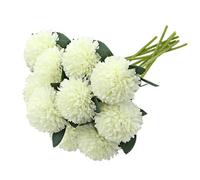 10 ramos de flores artificiales de diente de león de seda realistas con tallos y hojas de diente de león blanco para decoración del hogar, oficina, boda, compromiso, fiesta, regalo de manualidades