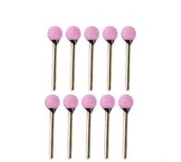 10 rebabas de molienda en forma de bola de cerámica con vástago de 3 mm para herramientas rotativas, accesorios de amoladora, accesorios de tallado de madera, pulido y acabado de metal (10 mm)