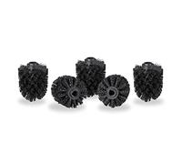 10 Recambios Escobilla de Baño, Set de Cabezales Repuesto WC, Plástico, Rosca 12 mm, ⌀ 7 cm, Negro