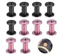 10 Remaches de Cuero de Bronce, Remaches Y Tuercas de Cabeza Plana de Cobre Completo, Tornillos de Encuadernación, Postes de Tornillo para álbum de Recortes, Restauración de Cuero