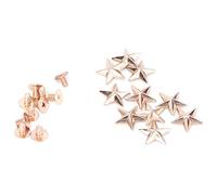 10 remaches de estrella, remaches de cuero de aleación de zinc de 14 mm, kit de pernos de estrella de cinco puntas para decorar bolsos, zapatos, cinturones de cuero (14mm convex gold)