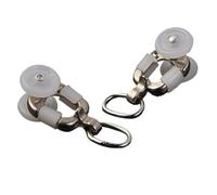 10 Rodillos for riel de Cortina, Deslizadores de polea de Techo, Ganchos silenciosos, Cortinas, Ruedas de Metal, Rodillos de riel, Montaje de poleas deslizantes, rieles(L)