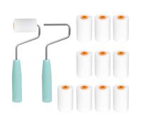 10 Rodillos y 2 Soportes,Juego de rodillos para pintura,Rodillo precisión pequeño,Soporte para rodillo pequeño,Juego de rodillos mini,Rodillo mini profesional,Rodillo de espuma pequeño,Rodillo para