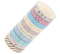10 Rollos Cinta Adhesiva de Washi Decorativa para Diario, 10 2 M | Papel Washi Multifunción, para Envoltura y Álbum, Portátil, Fácil de Guardar, Diseño para Manualidades
