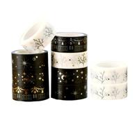 10 Rollos Cinta Adhesiva Washi Dorada para Estudiantes | Papel Washi, Estilo Mixto, Fácil de Cortar y Pegar, sin Residuos, para Tarros y Cajas Estilo Aleatorio