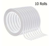 10 Rollos de Cinta Adhesiva Transparente de Cara, Reutilizable y para Todo - Manualidades, Decoración del Hogar, Suministros de Oficina