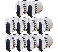 10 Rollos de DK-22205 Cinta Continua de Papel Térmico Compatible con Brother, 62mm x 30.48m, 10 Rollos de Etiquetas para Impresoras de Etiquetas QL
