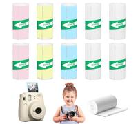 10 rollos de papel térmico para niños, papel térmico autoadhesivo, mini impresora, rollos térmicos, 57 x 25 mm, mini impresora para impresora fotográfica móvil
