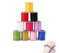 10 Rollos Hilo Encerado de Nylon, 0.8mm*10m Vistoso Hilo de Cuerda Cera Trenzado Cuerdas Cordon 10 Colores, Hilo Nylon Cordón de Satén Macrame para Hacer Pulseras Hilos encerados Joyas DIY