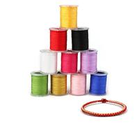 10 Rollos Hilo Encerado de Nylon, Vistoso Hilo de Cuerda Cera Trenzado Cuerdas Cordon 10 Colores, Hilo Nylon Cordón de Satén Macrame para Hacer Pulseras Hilos encerados Joyas DIY 0.8mm*10m