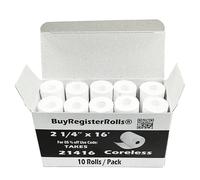 (10 rollos) Rollos de papel t rmico sin n cleo de 2 1/4 x 16, 2,25 (57 mm) x 16 pies, 1 capa, para impresora de recibos de terminal de pago intel