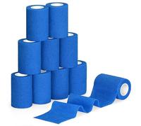 10 Rollos Venda Cohesiva 7.5cm X 4.5m Banda Venda Cinta Bendaje Adhesiva Tape Vendaje Deportivo Vendaje Autoadhesivo Perros Caballo Pet Vet Wrap (Azul)