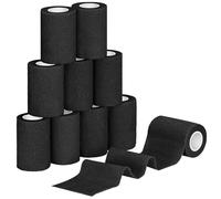 10 Rollos Venda Cohesiva 7.5cm X 4.5m Banda Venda Cinta Bendaje Adhesiva Tape Vendaje Deportivo Vendaje Autoadhesivo Perros Caballo Pet Vet Wrap (Negro)