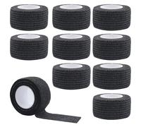 10 Rollos Vendas Cohesivas 2.5cm*4,5m,Cinta Cohesiva,Venda Autoadhesiva,Tape Crossfit,Venda Cohesiva,Venda Elastica Adhesiva,Tape Crossfit Dedos,Vendaje Elástico Cohesivo,Negro