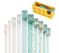 10 Rollos Washi Tape Set de Papel conDispensadores, Vintage Masking Tape lámina dorada, Cinta Adhesiva Decorativa, Washi Glitter Adhesivo para DIY Crafts Scrapbooking, Manualidades, Marcos de Fotos