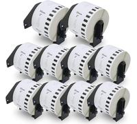 10 Rolls Compatible DK22205 62 mm x 30.48 m Continuous Labels Replacement for DK-22205 Work with QL-500/QL-550/QL-570/QL-580N/QL-650TD/QL-700/QL-710W/QL-800/QL-810W QQL-105.