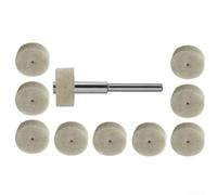 10 ruedas de pulido de lana de fieltro de 1/2 pulgada con mandril para herramienta giratoria, ruedas de detalle de tamaño pequeño para automoción, joyería, vidrio, acero, muebles, madera, jade y metal
