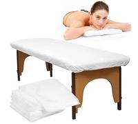 10 sábanas de masaje ajustables desechables, 43.3 x 82.7 pulgadas, cubierta de masaje desechable elástica, sábana de tela no tejida, sábanas de un solo uso para centros de spa, salones de belleza
