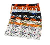 10 sábanas tela de algodón de Halloween, patrón de estampado de calavera fantasma cuadrados de tela de acolchado telas de costura para la artesanía de bricolaje decoración de la (25 * 25 cm)