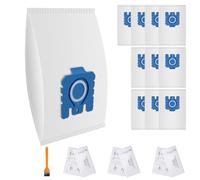 10 Sacchetti Aspirapolvere Compatibili con Miele GN Classic C1 Complete C2 C3, S2 S5 S8 Series S400-S8999 3D Efficiency Sacchetto Polvere con 3 Filtro di Protezione Motore 3 Filtro di Scarico