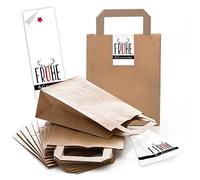 10 Sacs papier bruns de cadeau Sacs avec fond (motifs Noël 18 x 8 x 22 cm) petites poches Papier avec planches d'autocollants Banderole Joyeux Noël Noir Rouge Gris Renne de bois de la