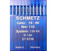 10 Schmetz (redondo) de pistón coser agujas Sistema 134 KK (de la Industria) Nm 110 Size 18