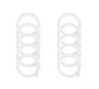 10 sellos de silicona reutilizables flexibles para vidrio hermético para tapas de tarros para mantener la comida limpia segura y fresca durante más tiempo (blanco)