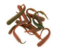 10 señuelos de pesca de gusanos de seda de imitación de arena de mar o lombriz de tierra (n.º 1 verde marrón)