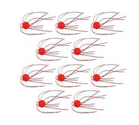 10 señuelos flotantes de erizo de mar para lubina, brilla en la oscuridad, cebo suave con movimiento y vibración cuando se arrastra o se levanta (rojo pequeño)