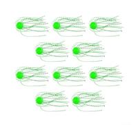 10 señuelos flotantes de pesca de erizos de mar con bigotes, cebo suave que brilla en la oscuridad para lubina, cebos de dados TPE de 14 mm/18 mm para pesca nocturna en lagos, ríos, estanques, rojo